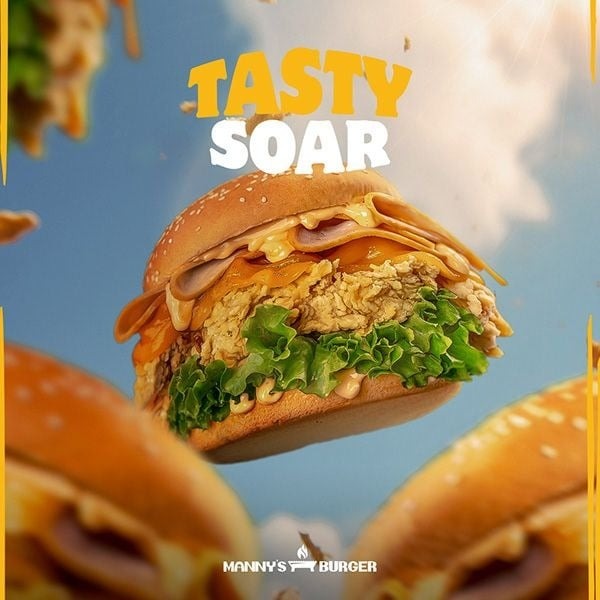 Chicken burger food brand social media creative